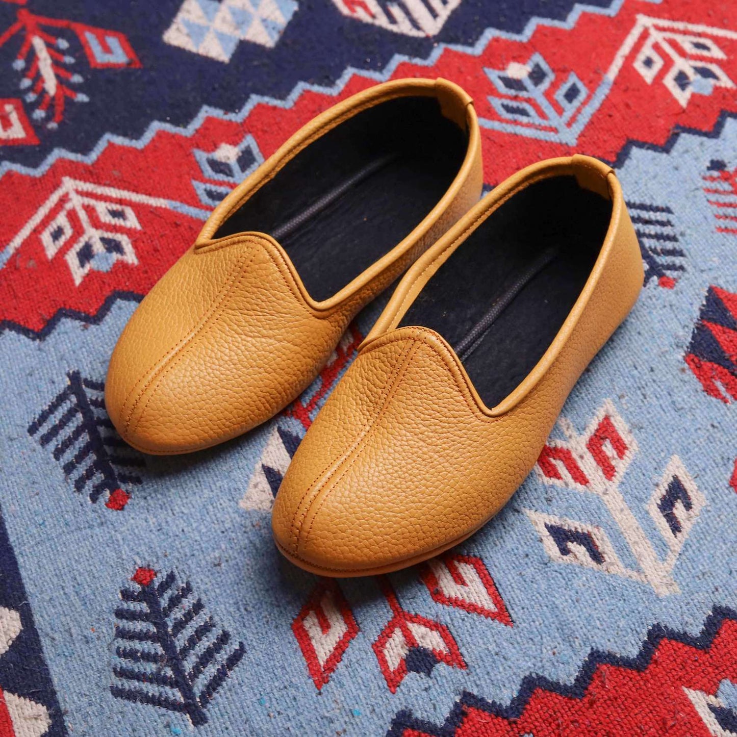 Hardal Hakiki Deri El Yapımı Patik