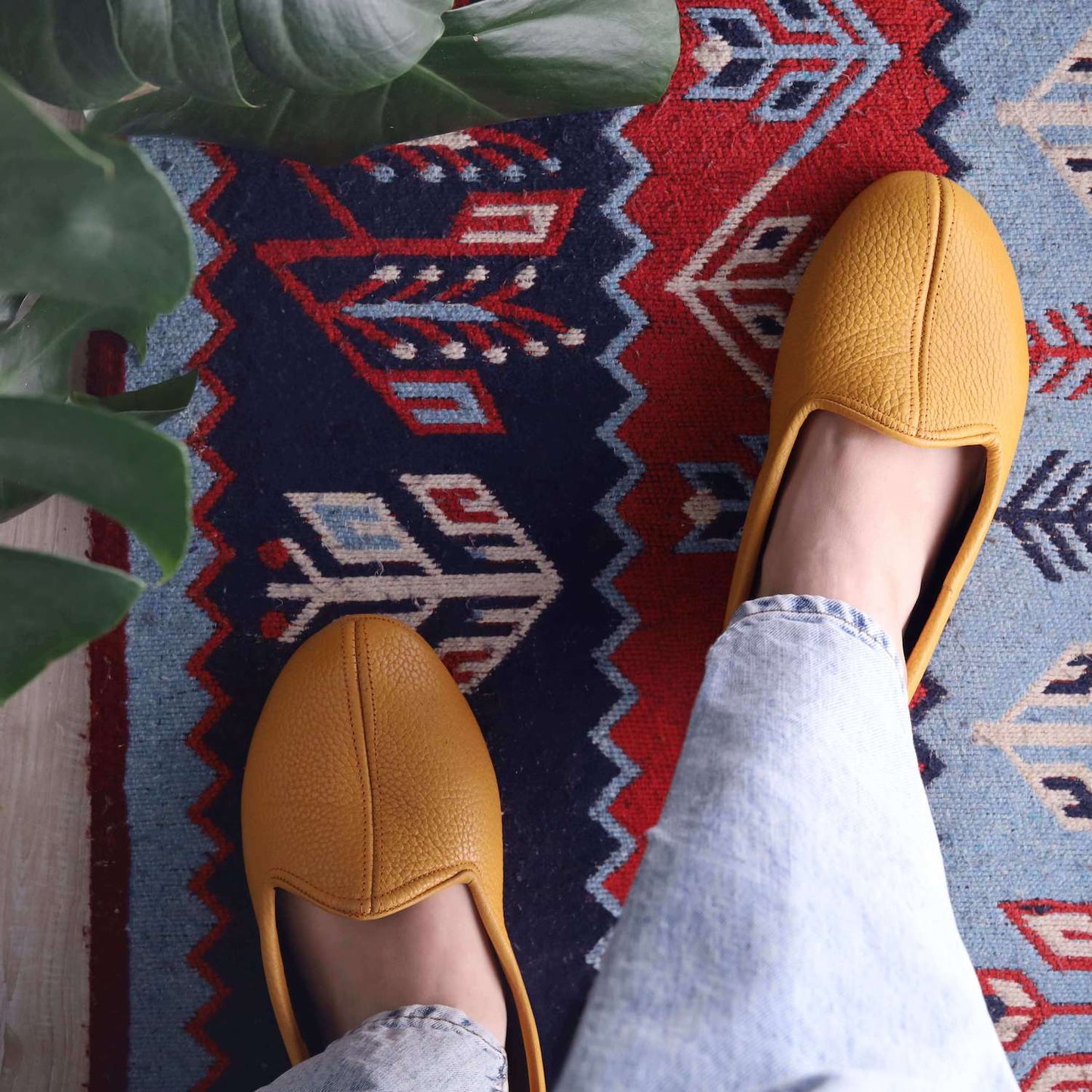 Hardal Hakiki Deri El Yapımı Patik